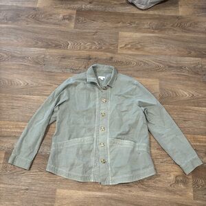 J. Jill Light Green Button Front Lightweight Utility Jacket – XS Petite